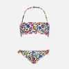 Bandeau-Bikini für Mädchen mit Leopardenmuster
