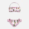 Bandeau-Bikini für Mädchen mit Ananas-Print