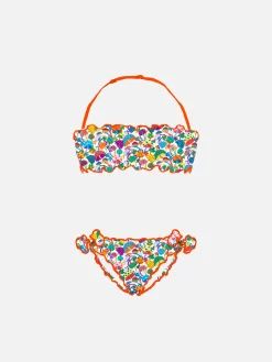 Bandeau-Bikini für Mädchen mit Liberty-Print | Hergestellt aus Liberty-Stoff