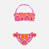 Bandeau-Bikini für Mädchen mit geometrischem Aufdruck