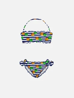 Bandeau-Bikini für Mädchen mit Ananas-Print