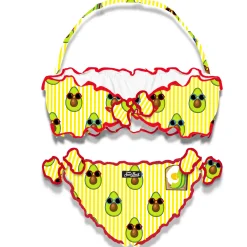 Bandeau-Bikini für Mädchen mit Avocado-Print