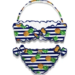 Bandeau-Bikini für Mädchen mit Ananas-Print