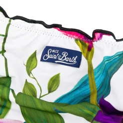 Bandeau-Bikini für Mädchen mit tropischen Blättern