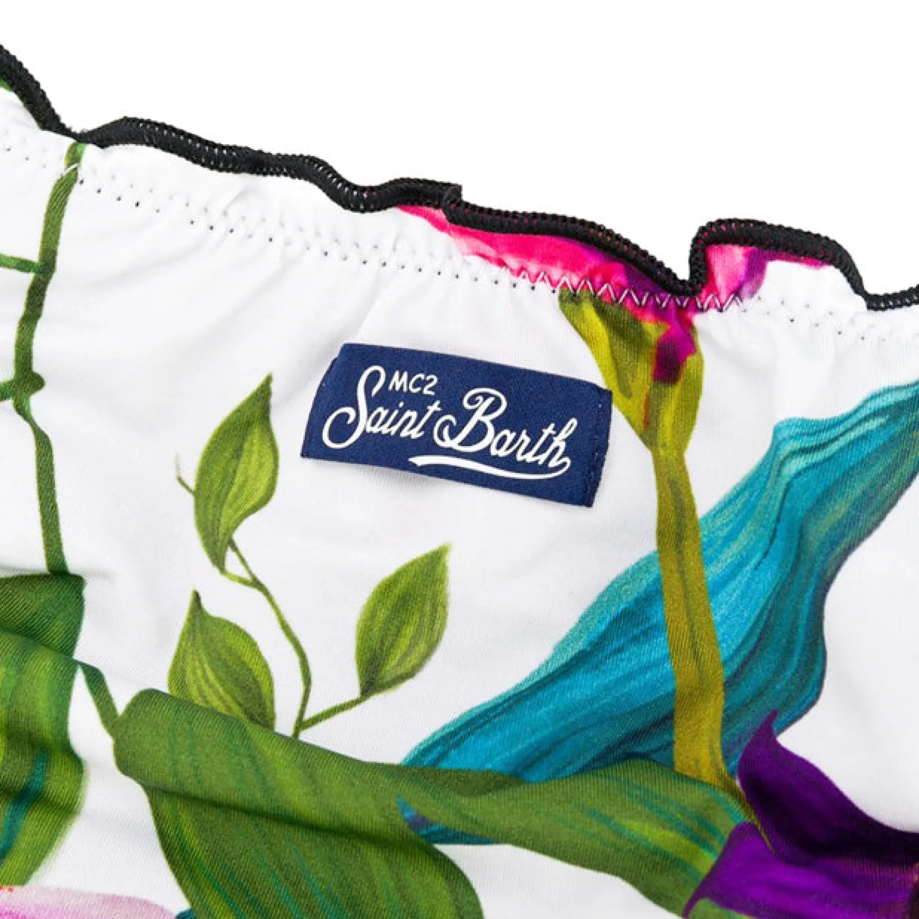 Bandeau-Bikini für Mädchen mit tropischen Blättern