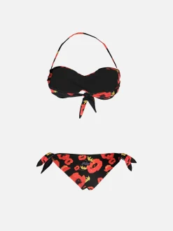 Bandeau-Bikini mit Blumenmuster