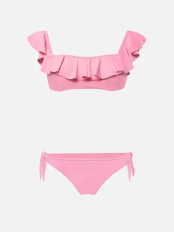 Bandeau-Bikini mit Rüschen