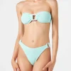 Bandeau-Bikinistoff in Crinkle-Optik in Pastelltönen