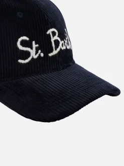 Baseballkappe aus Cord mit St. Barth-Stickerei