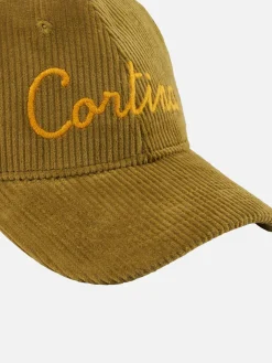 Baseballkappe aus Cord mit Cortina-Stickerei