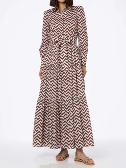 Baumwollkleid für Damen mit Zickzack-Print, Jensen