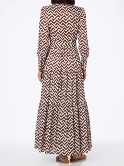 Baumwollkleid für Damen mit Zickzack-Print, Jensen