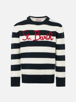 Baumwollpullover für Jungen mit St. Barth-Stickerei