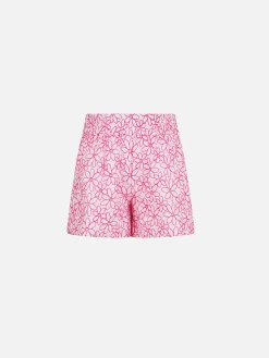 Baumwollshorts für Mädchen mit Gänseblümchen-Stickerei