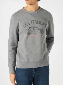Baumwoll-Sweatshirt mit Les Italiens-Aufdruck