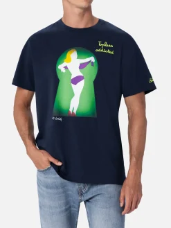 Baumwoll-T-Shirt für Herren mit platziertem Lodola-Aufdruck und Stickerei | MARCO LODOLA SPECIAL EDITION