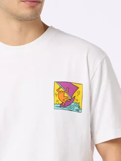 Baumwoll-T-Shirt für Herren mit Aufdruck im Keith-Haring-Design auf der Vorder- und Rückseite | KEITH HARING SONDERAUSGABE