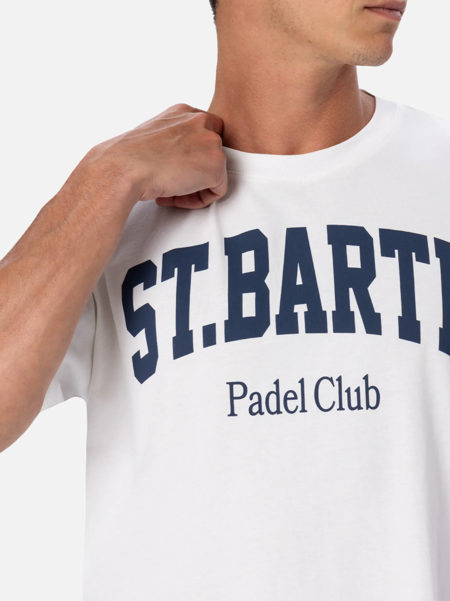 Baumwoll-T-Shirt für Herren mit platziertem St. Barth Padel Club-Aufdruck