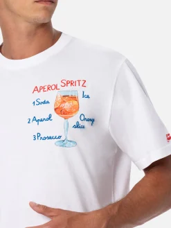 Baumwoll-T-Shirt für Herren mit Aperol-Spritz-Aufdruck und Stickerei | APEROL SPECIAL EDITION