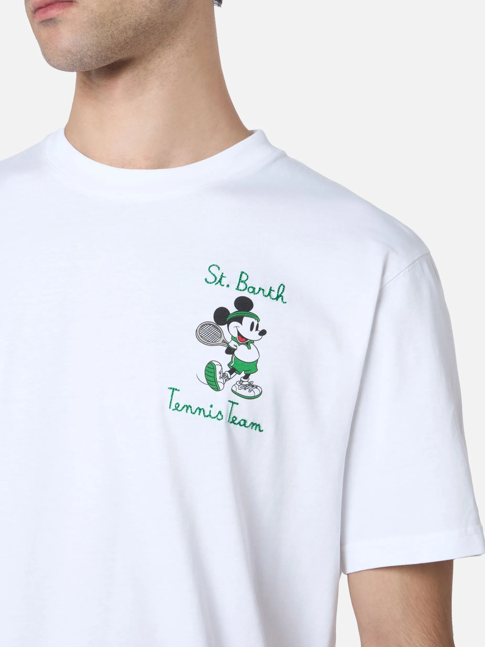 Baumwoll-T-Shirt für Herren mit Mickey Mouse-Aufdruck und Stickerei | DISNEY SPECIAL EDITION