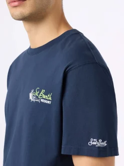 Baumwoll-T-Shirt für Herren mit platziertem St. Barth Resort-Aufdruck