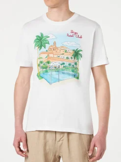 Baumwoll-T-Shirt für Herren mit Ibiza Padel Club-Stickerei