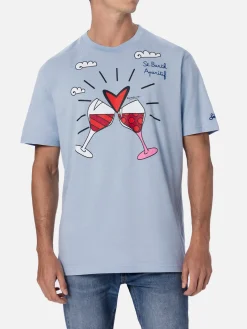 Baumwoll-T-Shirt für Herren mit Britto-Brillen-Aufdruck und Stickerei | ©BRITTO SPECIAL EDITION