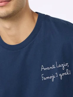 Baumwoll-T-Shirt für Herren mit Stickerei „Avanti Lazio, Famoje 3 Goal!“ | SS LAZIO SPECIAL EDITION
