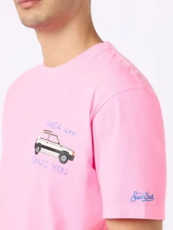 Baumwoll-T-Shirt für Herren mit Panda-Aufdruck und Stickerei | FIAT PANDA SPECIAL EDITION