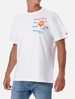 Baumwoll-T-Shirt für Herren mit Aperol-Spritz-Aufdruck und Stickerei | APEROL SPECIAL EDITION