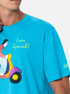 Baumwoll-T-Shirt für Herren mit platziertem Lodola-Aufdruck und Stickerei | MARCO LODOLA SPECIAL EDITION