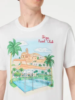 Baumwoll-T-Shirt für Herren mit Ibiza Padel Club-Stickerei