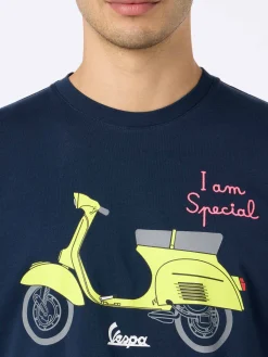 Baumwoll-T-Shirt für Herren mit Vespa-Aufdruck und Stickerei | VESPA SPECIAL EDITION