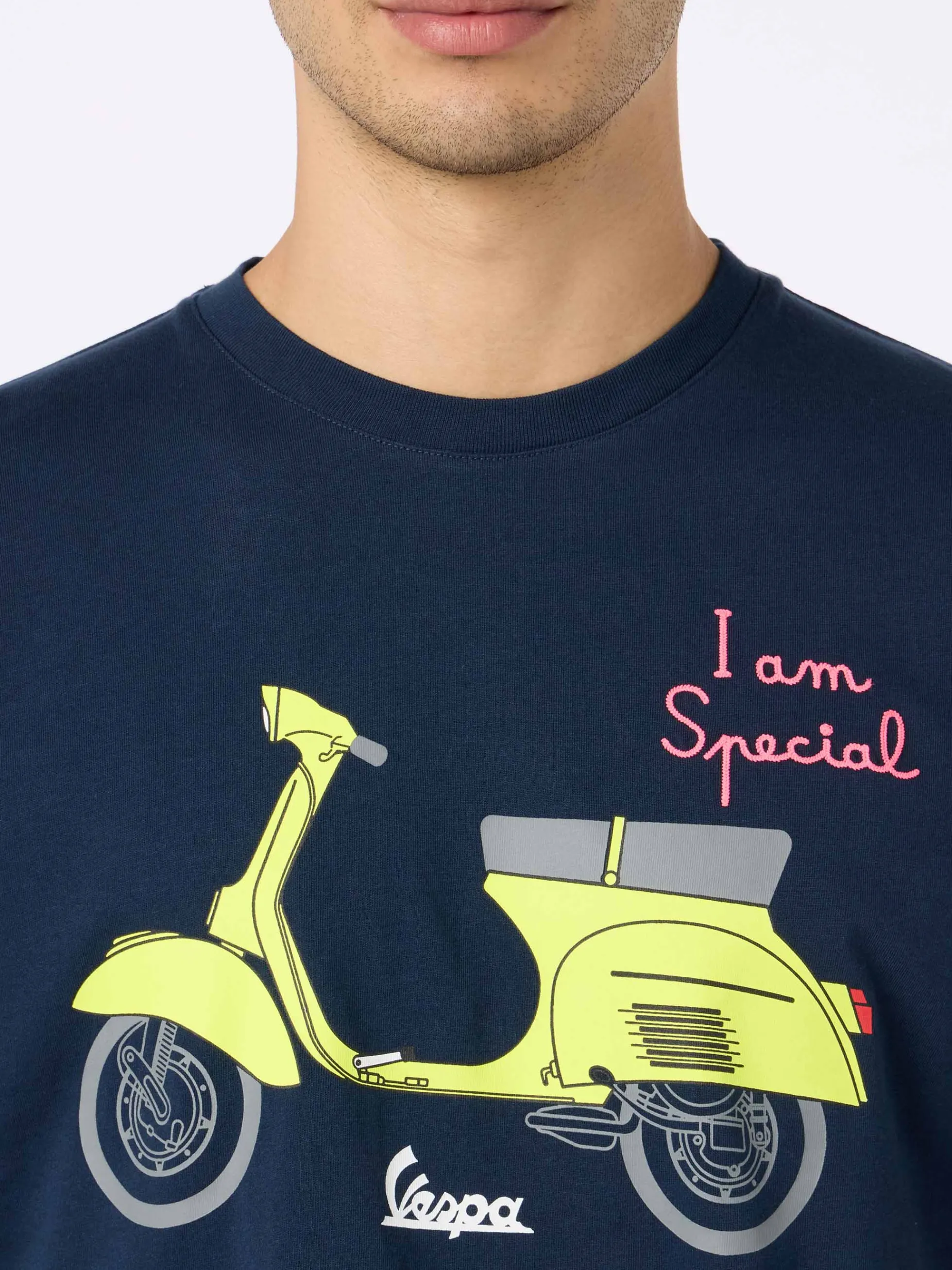 Baumwoll-T-Shirt für Herren mit Vespa-Aufdruck und Stickerei | VESPA SPECIAL EDITION