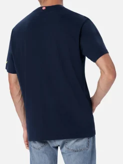 Baumwoll-T-Shirt für Herren mit platziertem Lodola-Aufdruck und Stickerei | MARCO LODOLA SPECIAL EDITION