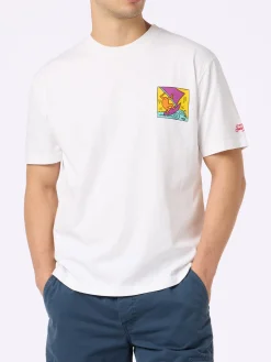 Baumwoll-T-Shirt für Herren mit Aufdruck im Keith-Haring-Design auf der Vorder- und Rückseite | KEITH HARING SONDERAUSGABE
