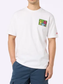 Baumwoll-T-Shirt für Herren mit Aufdruck im Keith-Haring-Design auf der Vorder- und Rückseite | KEITH HARING SONDERAUSGABE