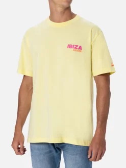 Baumwoll-T-Shirt für Herren mit platziertem „Ibiza Addicted“-Postkartendruck
