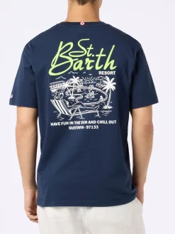 Baumwoll-T-Shirt für Herren mit platziertem St. Barth Resort-Aufdruck