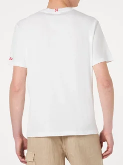 Baumwoll-T-Shirt für Herren mit Ibiza Padel Club-Stickerei