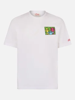 Baumwoll-T-Shirt für Herren mit Aufdruck im Keith-Haring-Design auf der Vorder- und Rückseite | KEITH HARING SONDERAUSGABE