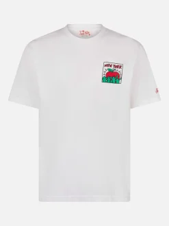 Baumwoll-T-Shirt für Herren mit Aufdruck im Keith-Haring-Design auf der Vorder- und Rückseite | KEITH HARING SONDERAUSGABE