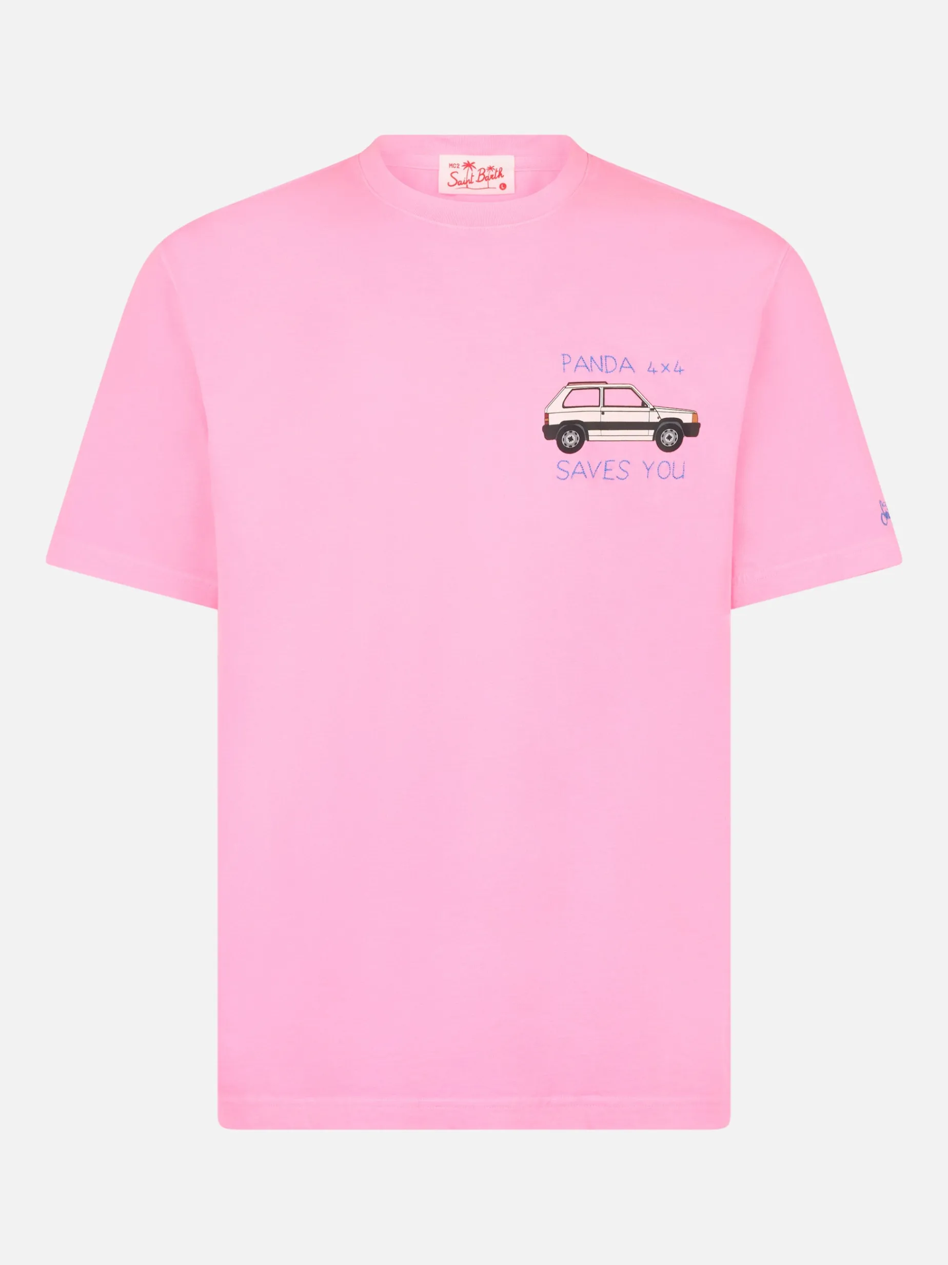 Baumwoll-T-Shirt für Herren mit Panda-Aufdruck und Stickerei | FIAT PANDA SPECIAL EDITION