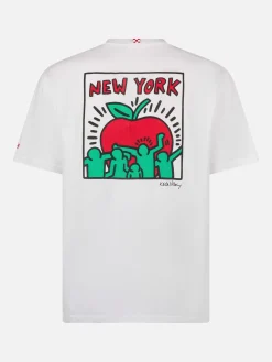 Baumwoll-T-Shirt für Herren mit Aufdruck im Keith-Haring-Design auf der Vorder- und Rückseite | KEITH HARING SONDERAUSGABE