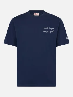 Baumwoll-T-Shirt für Herren mit Stickerei „Avanti Lazio, Famoje 3 Goal!“ | SS LAZIO SPECIAL EDITION
