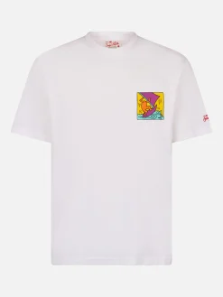 Baumwoll-T-Shirt für Herren mit Aufdruck im Keith-Haring-Design auf der Vorder- und Rückseite | KEITH HARING SONDERAUSGABE