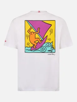 Baumwoll-T-Shirt für Herren mit Aufdruck im Keith-Haring-Design auf der Vorder- und Rückseite | KEITH HARING SONDERAUSGABE