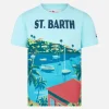Baumwoll-T-Shirt für Jungen mit St. Barth-Postkartendruck