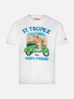 Baumwoll-T-Shirt für Jungen mit St. Tropez Vespa-Aufdruck | VESPA® SONDEREDITION