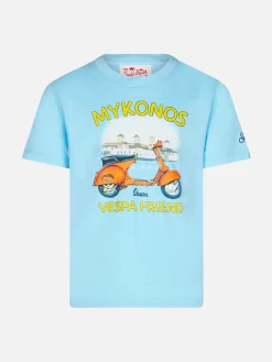 Baumwoll-T-Shirt für Jungen mit Mykonos-Vespa-Aufdruck | VESPA® SONDEREDITION